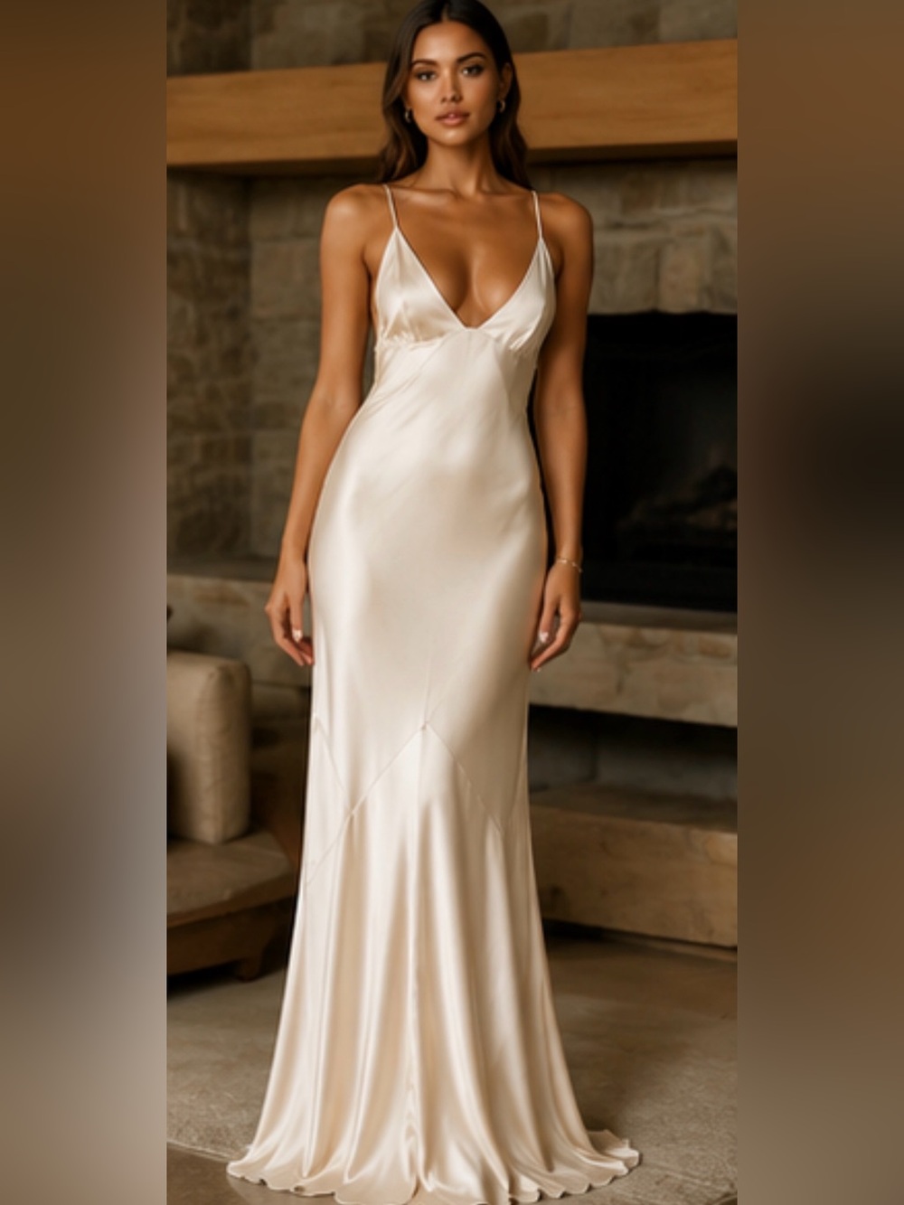 MESHKI Kamala Low Back Satin Maxi Dress – Size S